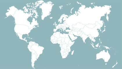 World map. Grey modern vector map. Silhouette map.