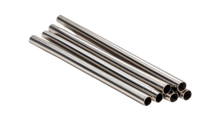 Stainless Steel Straw Set background isolated on a Transparent background, PNG file.