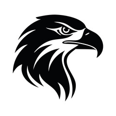 Obraz premium Eagle head silhouette icon logo generated by ai