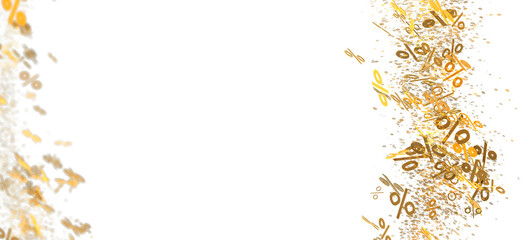 Abstract background with golden percent symbols. Perfect for sales, discounts, and promotions.