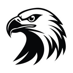 Fototapeta premium Eagle head silhouette icon logo generated by ai