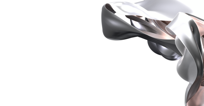 High-resolution image of abstract metallic shapes. Perfect for design, tech, and modern backgrounds.