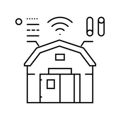 smart barn agri tech line icon vector illustration