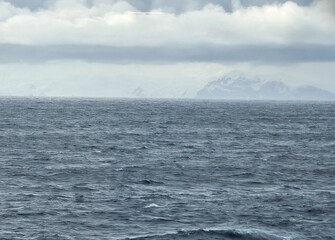Mountains of Antarctica with snow