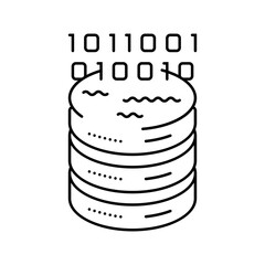 lake big data line icon vector illustration