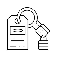 lockout tagout injury prevention line icon vector illustration