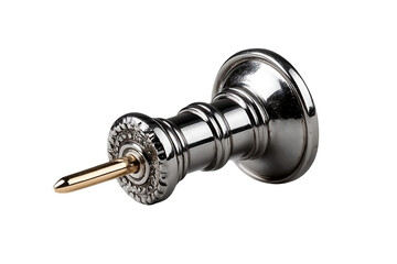 Fototapeta premium Elegant polished silver and gold pushpin adds sophisticated detail to any workspace or project
