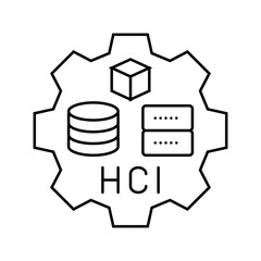 hyper converged infrastructure line icon vector illustration