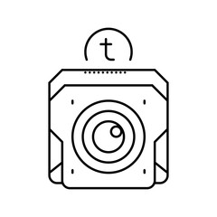 thermal imaging camera aerial vehicle line icon vector illustration