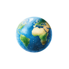 Fototapeta premium Artistic watercolor illustration of Earth from space