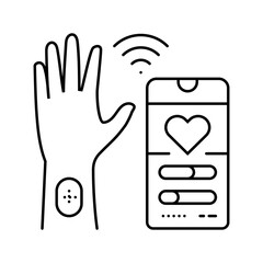 Obraz premium health sensor wearable line icon vector illustration