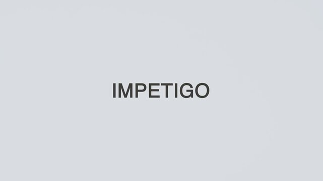 Impetigo word diagnosed with a stethoscope held in hand on a white background, illustrating bacterial skin infection, medical evaluation, healthcare concept, and patient awareness