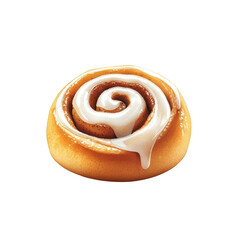 Fototapeta premium Delicious cinnamon roll with creamy frosting