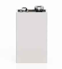 9V battery isolated on white background. 3D illustration