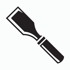 Black and white illustration of a woodworking chisel