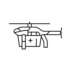 medical drone healthcare innovation line icon vector illustration