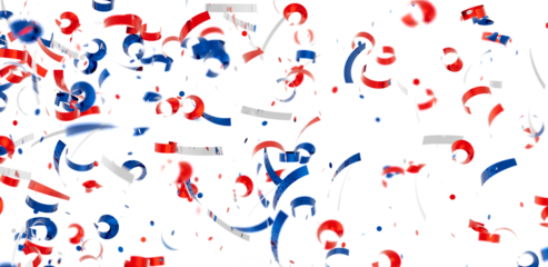 Festive background with red, white, and blue confetti. Perfect for celebratory designs.