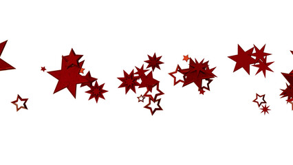 Festive red stars burst across white background. Ideal for holidays, celebrations, and more.
