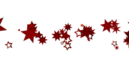 Festive red stars burst across white background. Ideal for holidays, celebrations, and more.