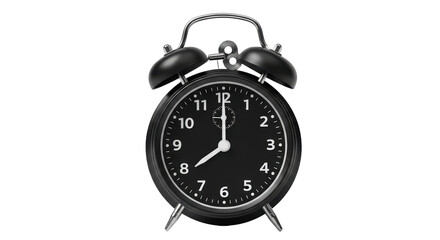 Isolated Black Alarm Clock