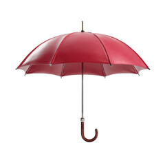 Simple Red Umbrella Isolated on White Background for Fresh and Minimalist Design Concepts