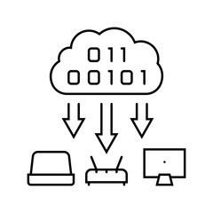 cloud computing industry line icon vector illustration