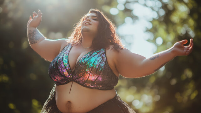 Confident Transgender Person Embracing Self-Love in Nature - Powered by Adobe