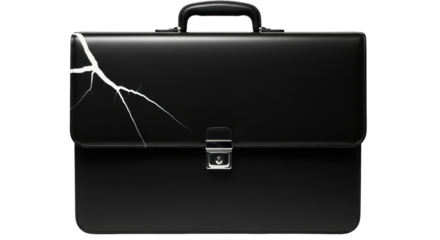 Isolated Cracked Briefcase