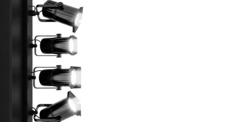 Spotlights Illumination: Dramatic spotlights project intense beams of light. Capturing both the contrast of light and dark and the power of directed illumination.