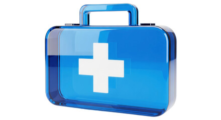 Obraz premium First Aid Kit: A close-up shot of a modern blue first aid kit, ready for any emergency, its clean design conveying essential supplies for immediate health needs.