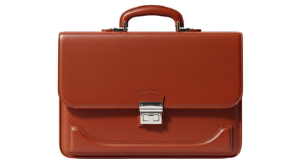 Isolated Brown Leather Briefcase