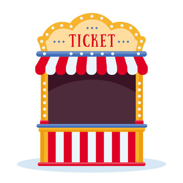 The ticket booth. Carnival, circus, fair. Vector illustration