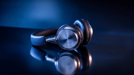 Stylish headphones studio shot