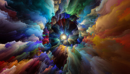 Floating colors of the rainbow in the Fibonacci spiral