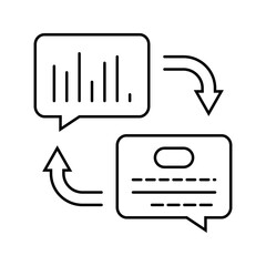 text speech wave nlp line icon vector illustration