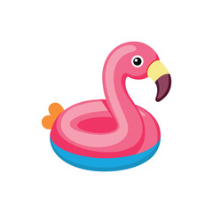 vector of a flamingo-shaped pool float. 