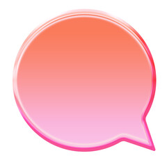 Glossy 3D chat bubble icon with jelly glassmorphism style