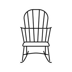 rocking chair slow living line icon vector illustration