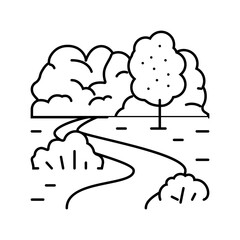 walking path slow living line icon vector illustration