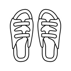 sandals slow living line icon vector illustration