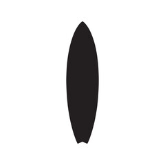 Surf board silhouette vector flat illustration on white background.