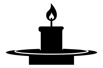 Vector art of candle with flame isolated on white background, a symbol of light, warmth, and celebration, perfect for adding a touch of elegance and serenity