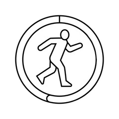 step counter foot fitness technology line icon vector illustration