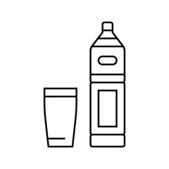 rice milk meal drink line icon vector illustration