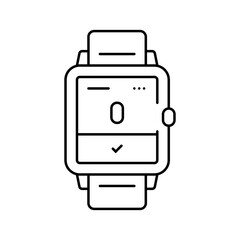 smartwatch breathing exercise tech line icon vector illustration