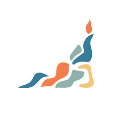 Abstract colorful organic shape in a corner format, ideal for modern designs, backgrounds, digital art, presentations, and creative projects.