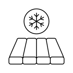 warm seam sleeping bag line icon vector illustration