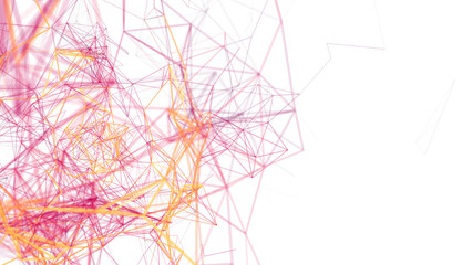 Modern abstract background with pink and orange network connection lines. Perfect for technology, data, and connectivity
