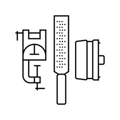 tuning kit snowboard line icon vector illustration