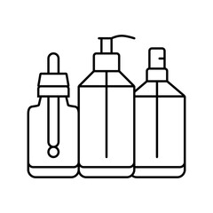 refillable cosmetic bottle sustainable beauty line icon vector illustration
